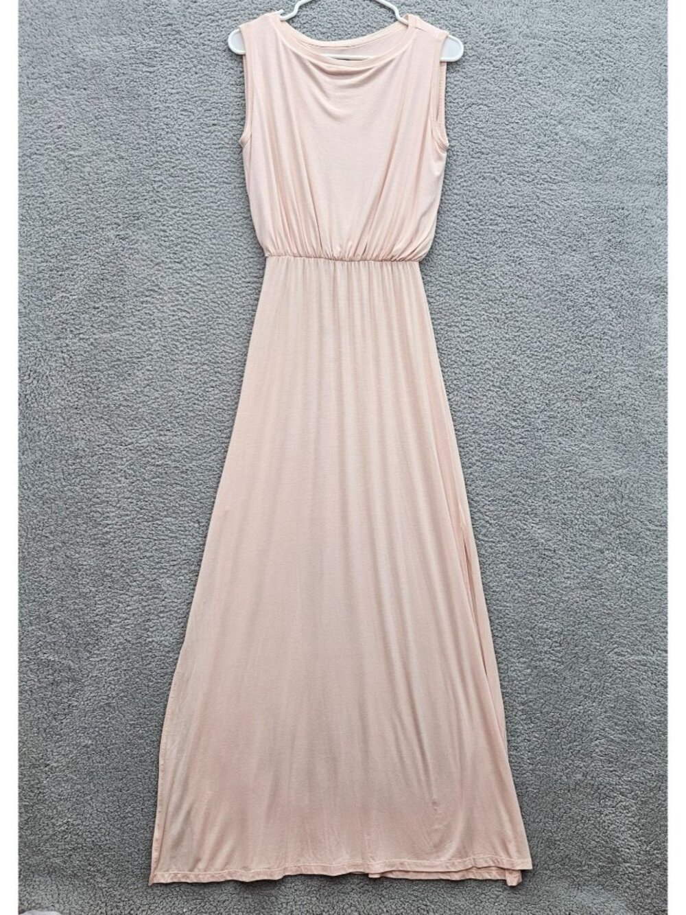 Go Couture Womens Pink Sleeveless Size M Maxi Dress Elastic Waist Side Slits